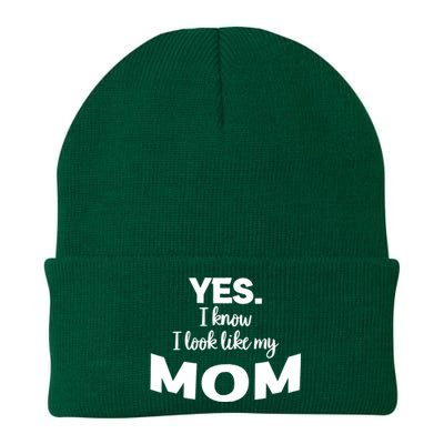 Yes I Know I Look Like My Mom Funny Daughter My Mom Print Knit Cap Winter Beanie