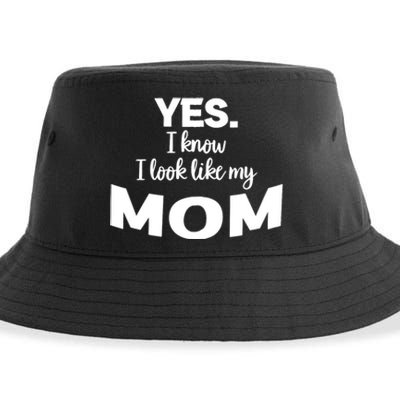 Yes I Know I Look Like My Mom Funny Daughter My Mom Print Sustainable Bucket Hat