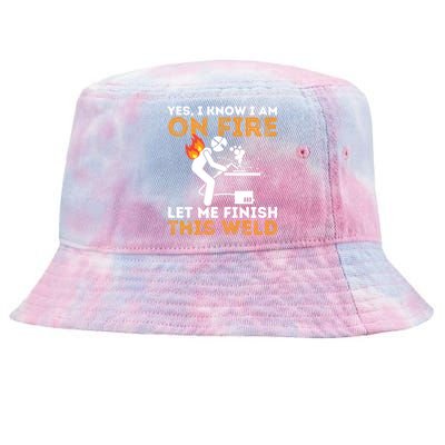 Yes I Know I Am On Fire Metal Worker Welder & Welding Tie-Dyed Bucket Hat