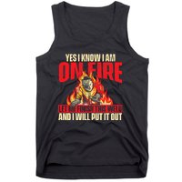 Yes I Know I Am On Fire Welder Welding Weld Iron Worker Tank Top