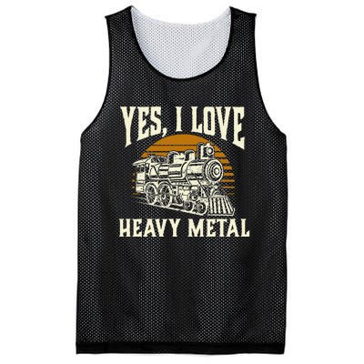 Yes I Love Heavy Metal Train Lover Railroad Railway Mesh Reversible Basketball Jersey Tank