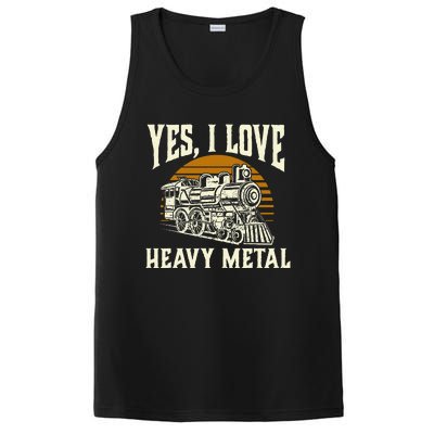 Yes I Love Heavy Metal Train Lover Railroad Railway PosiCharge Competitor Tank