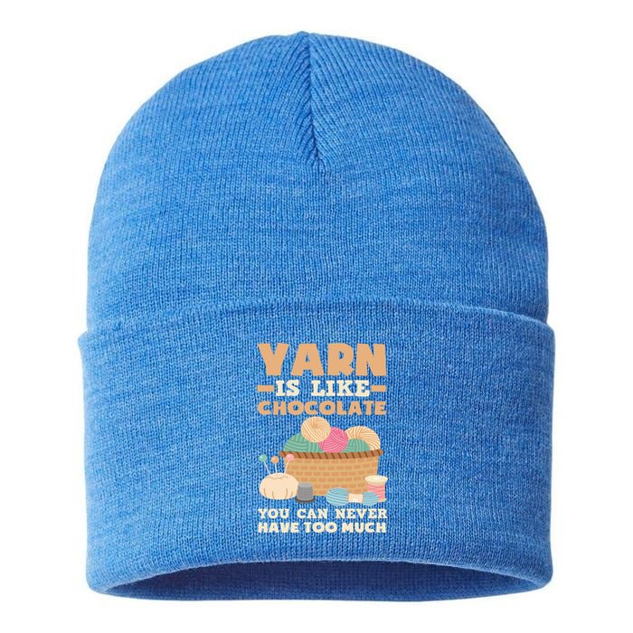 Yarn Is Like Chocolate You Can Never Have Too Much Meaningful Gift Knitter Gift Sustainable Knit Beanie