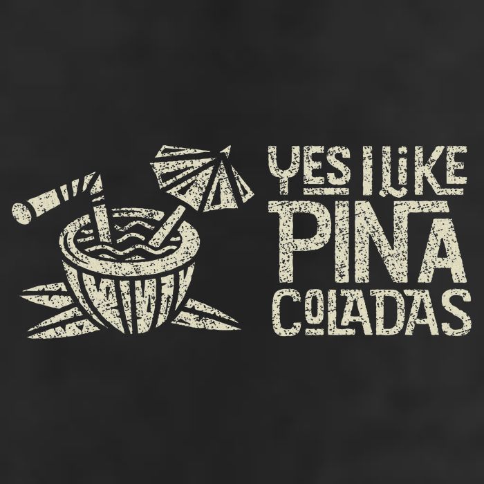 Yes I Like Piña Coladas Retro Tiki Cocktail Design Garment-Dyed Fleece Hoodie
