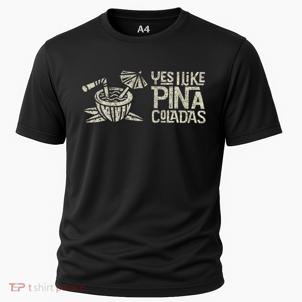 Yes I Like Piña Coladas Retro Tiki Cocktail Design Performance Shirt