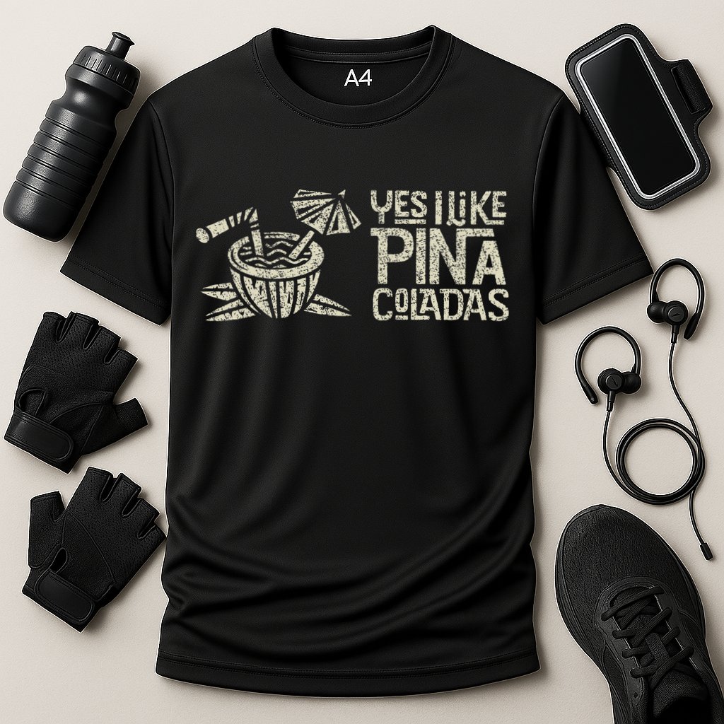 Yes I Like Piña Coladas Retro Tiki Cocktail Design Performance Shirt