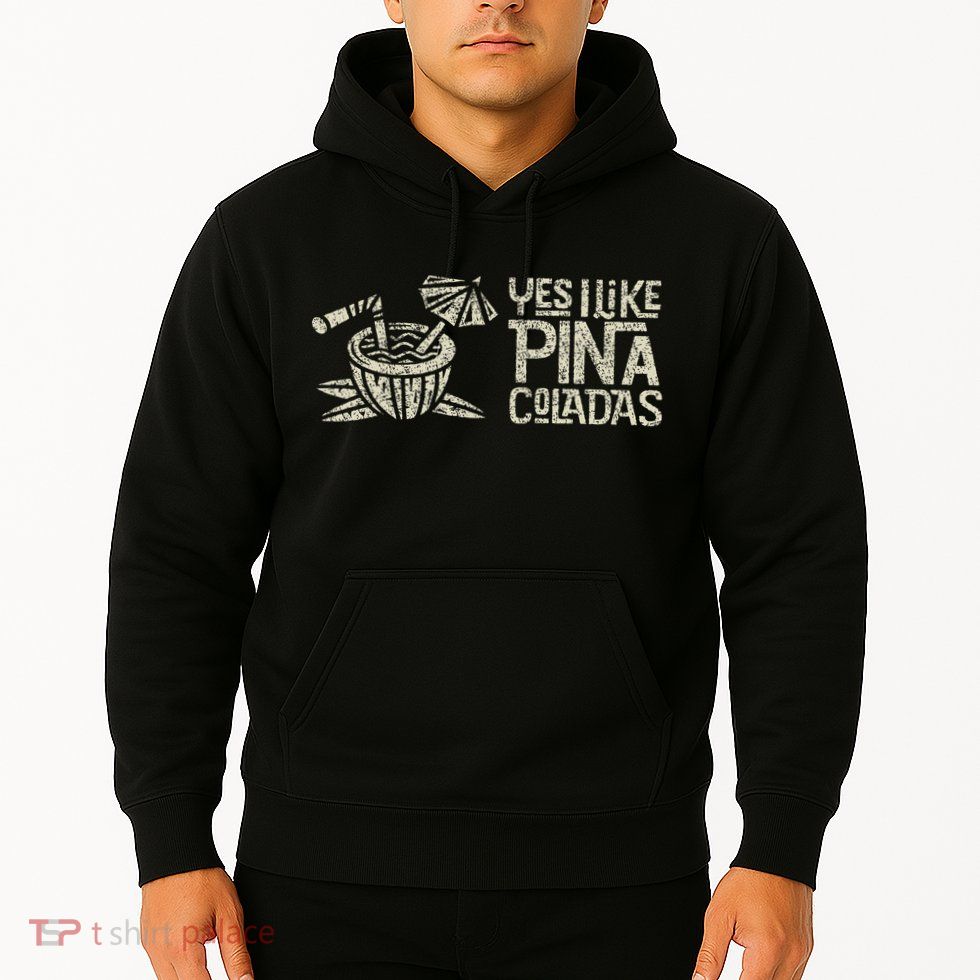 Yes I Like Piña Coladas Retro Tiki Cocktail Design Hoodie