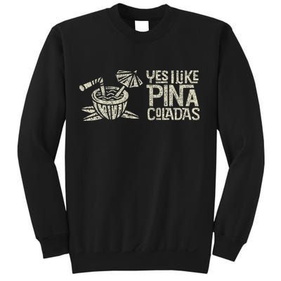 Yes I Like Piña Coladas Retro Tiki Cocktail Design Sweatshirt