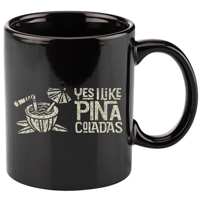 Yes I Like Piña Coladas Retro Tiki Cocktail Design 11oz C Handle Ceramic Mug