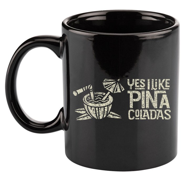 Yes I Like Piña Coladas Retro Tiki Cocktail Design 11oz C Handle Ceramic Mug