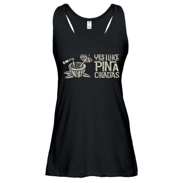 Yes I Like Piña Coladas Retro Tiki Cocktail Design Ladies Essential Flowy Tank