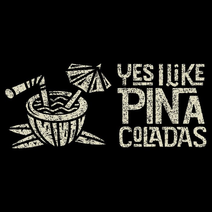 Yes I Like Piña Coladas Retro Tiki Cocktail Design Tall Hoodie