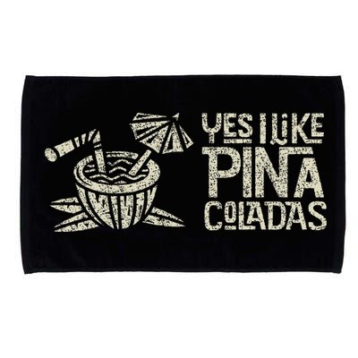 Yes I Like Piña Coladas Retro Tiki Cocktail Design Microfiber Hand Towel