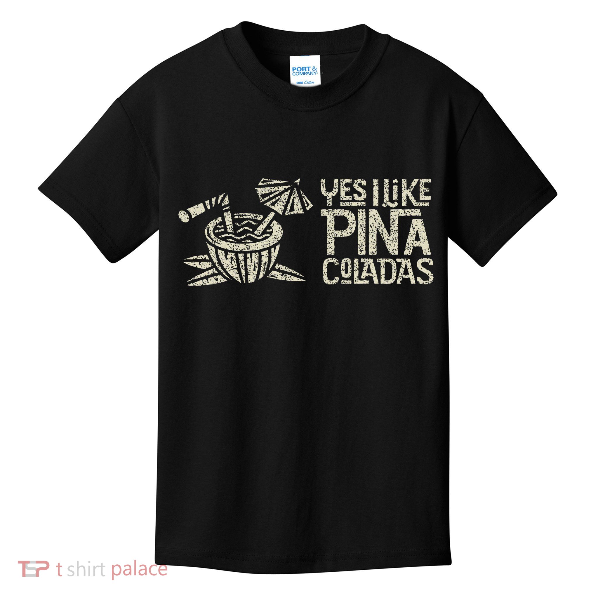 Yes I Like Piña Coladas Retro Tiki Cocktail Design Kids T-Shirt
