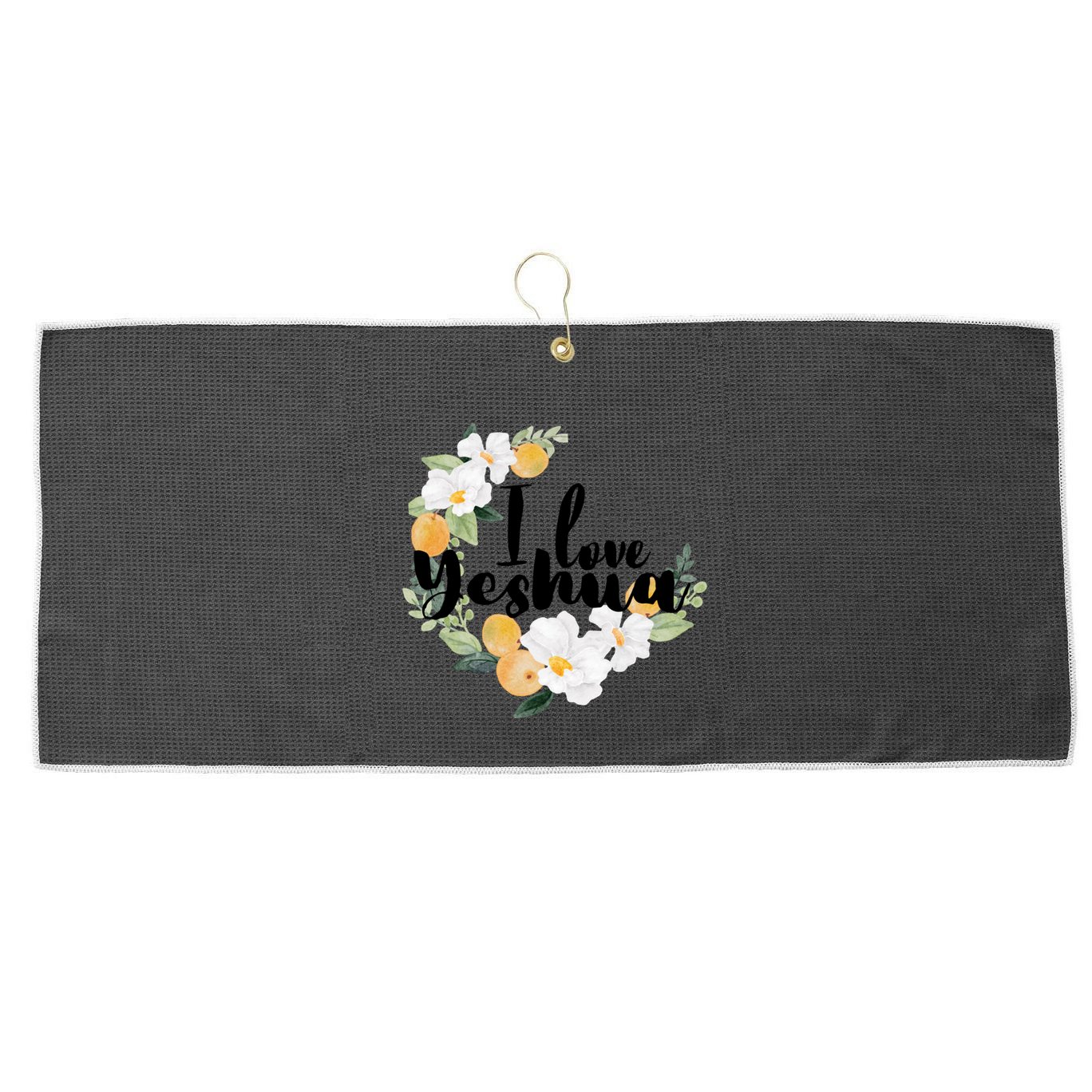 Yeshua I Love Yeshua Hebrew Roots Jesus Christian Messianic Funny Gift Large Microfiber Waffle Golf Towel