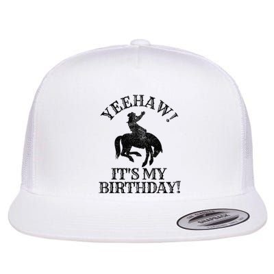 Yeehaw Its My Birthday Cowboy Western Rodeo Party Flat Bill Trucker Hat