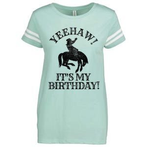 Yeehaw Its My Birthday Cowboy Western Rodeo Party Enza Ladies Jersey Football T-Shirt