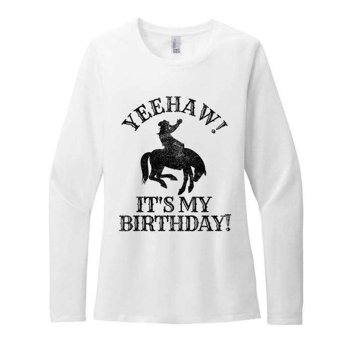 Yeehaw Its My Birthday Cowboy Western Rodeo Party Womens CVC Long Sleeve Shirt