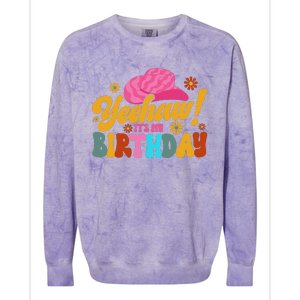 Yeehaw! It's My Birthday Horse Bronc Riding Rodeo Cow Colorblast Crewneck Sweatshirt