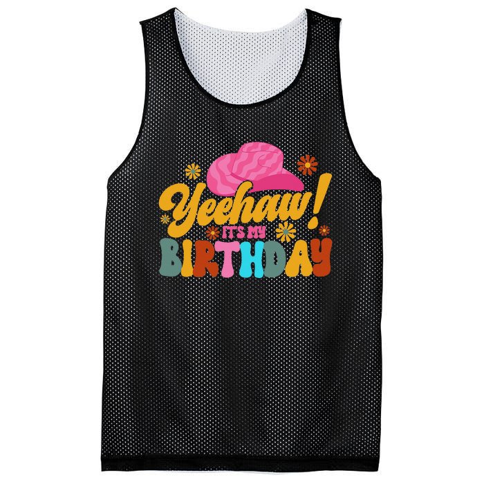 Yeehaw! It's My Birthday Horse Bronc Riding Rodeo Cow Mesh Reversible Basketball Jersey Tank