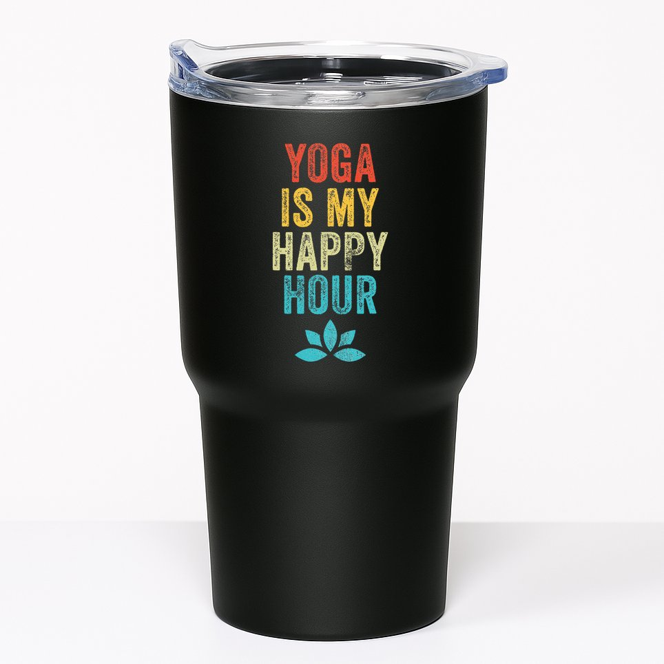 Yoga Is My Happy Hour Meme Vintage Funny Yoga Saying Tumbler