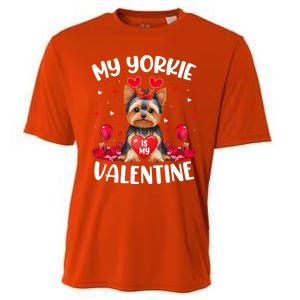 Yorkie Is My Valentine Love Heart Yorkie Dog Valentines Day Cute Gift Cooling Performance Crew T-Shirt