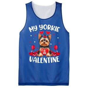 Yorkie Is My Valentine Love Heart Yorkie Dog Valentines Day Cute Gift Mesh Reversible Basketball Jersey Tank