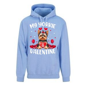 Yorkie Is My Valentine Love Heart Yorkie Dog Valentines Day Cute Gift Unisex Surf Hoodie