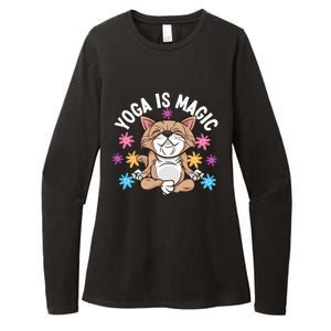 Yoga Is Magic Cat Design For Yoga Practitioners Funny Gift Womens CVC Long Sleeve Shirt