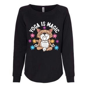 Yoga Is Magic Cat Design For Yoga Practitioners Funny Gift Womens California Wash Sweatshirt