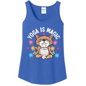 Yoga Is Magic Cat Design For Yoga Practitioners Funny Gift Ladies Essential Tank