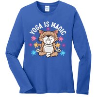 Yoga Is Magic Cat Design For Yoga Practitioners Funny Gift Ladies Long Sleeve Shirt