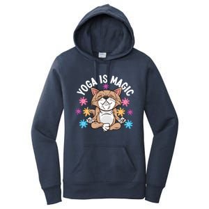 Yoga Is Magic Cat Design For Yoga Practitioners Funny Gift Women's Pullover Hoodie