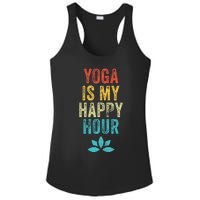 Yoga Is My Happy Hour Meme Vintage Funny Yoga Saying Ladies PosiCharge Competitor Racerback Tank