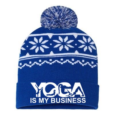 Yoga Is My Business Yoga Instructor Yoga Teacher Funny Gift USA-Made Snowflake Beanie