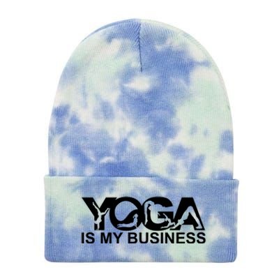 Yoga Is My Business Yoga Instructor Yoga Teacher Funny Gift Tie Dye 12in Knit Beanie