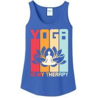 Yoga Is My Therapy Retro Vintage Yoga Zen Meditation Namaste Gift Ladies Essential Tank