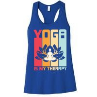 Yoga Is My Therapy Retro Vintage Yoga Zen Meditation Namaste Gift Women's Racerback Tank