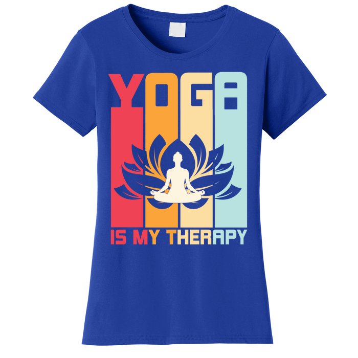 Yoga Is My Therapy Retro Vintage Yoga Zen Meditation Namaste Gift Women's T-Shirt