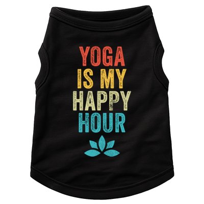 Yoga Is My Happy Hour Meme Vintage Funny Yoga Saying Gift Doggie Tank