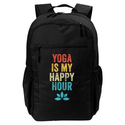 Yoga Is My Happy Hour Meme Vintage Funny Yoga Saying Gift Backpack
