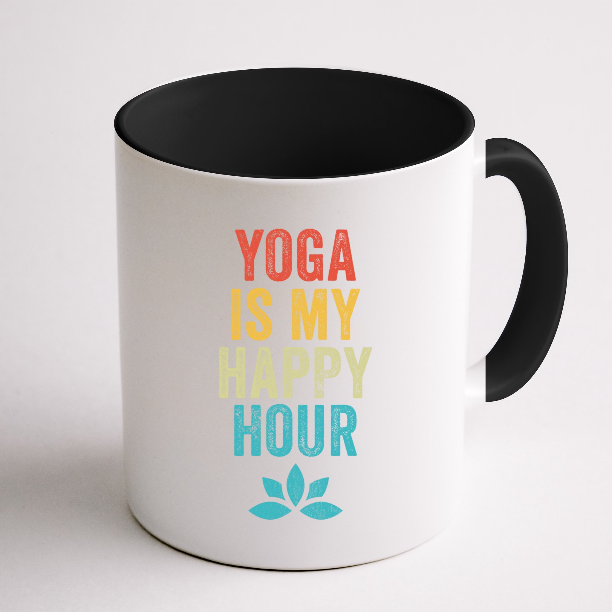 Yoga Is My Happy Hour Meme Vintage Funny Yoga Saying Gift Mug