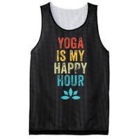 Yoga Is My Happy Hour Meme Vintage Funny Yoga Saying Mesh Reversible Basketball Jersey Tank