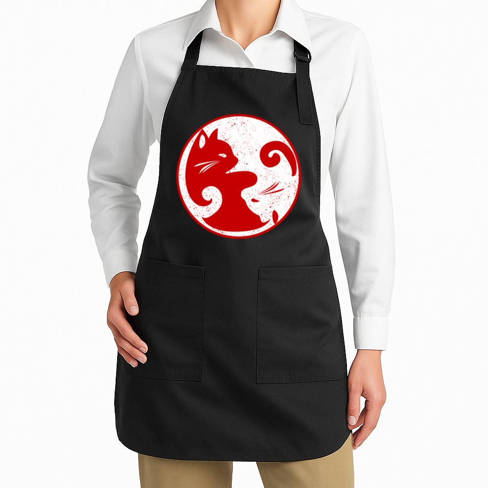 Yin Yang Cat Apron