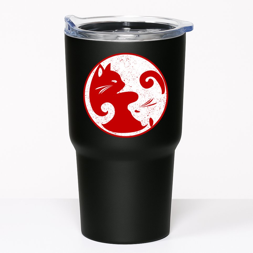 Yin Yang Cat Tumbler