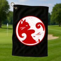 Yin Yang Cat Golf Towel
