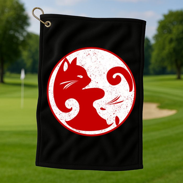 Yin Yang Cat Golf Towel