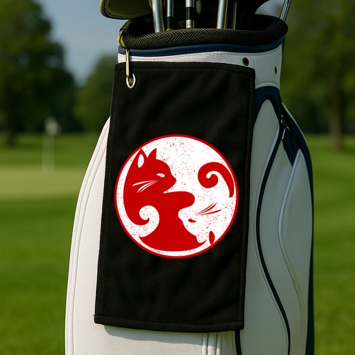 Yin Yang Cat Golf Towel