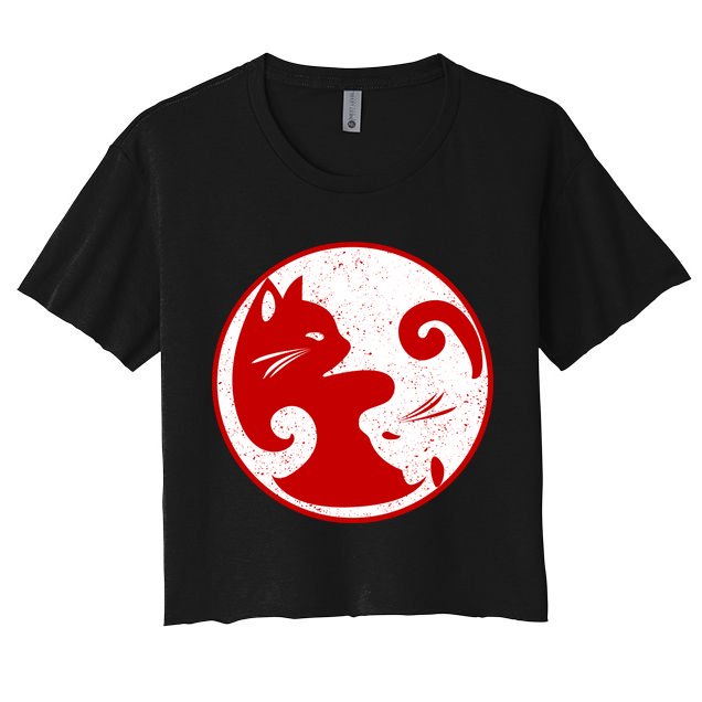 Yin Yang Cat Crop Top