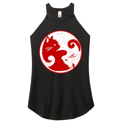 Yin Yang Cat Women's Perfect Tri Rocker Tank